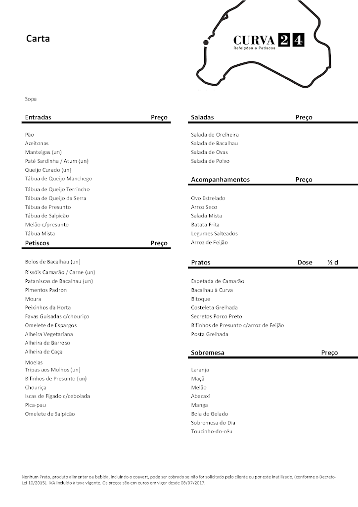 Curva 24 — Carta