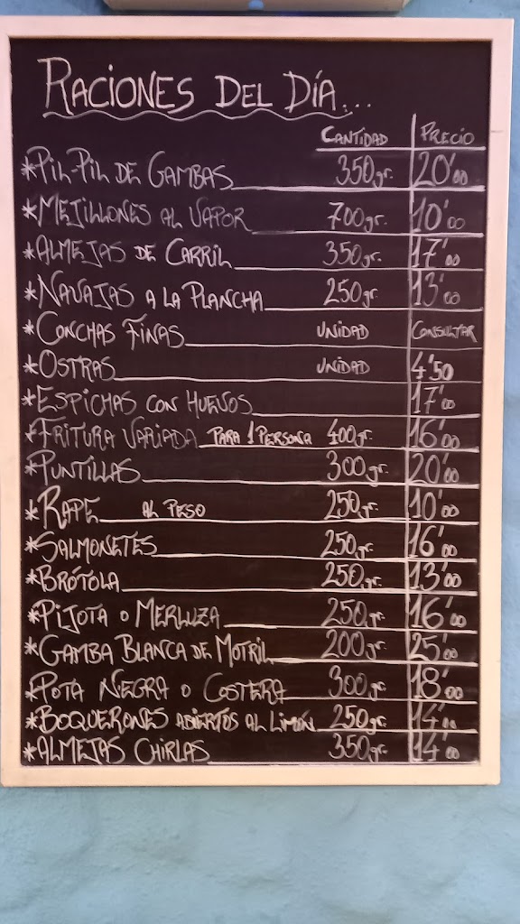 Restaurante La Espicha — Carta