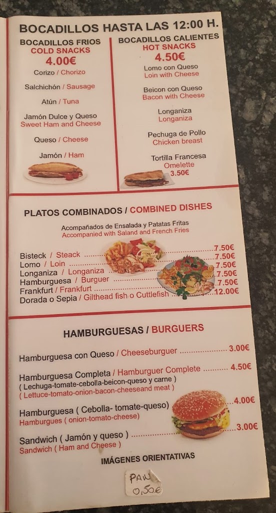 Bar- Restaurante Napoli — Carta