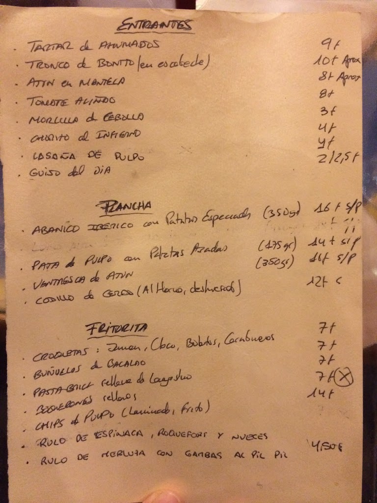 Meson Las Duelas — Carta