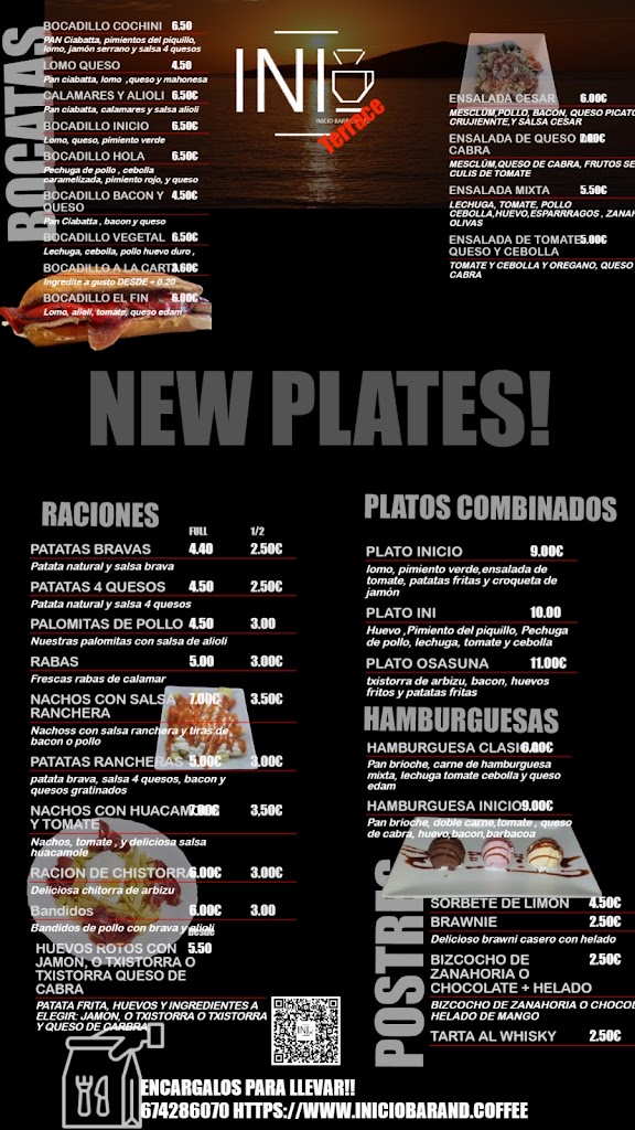 Inicio Bar — Carta