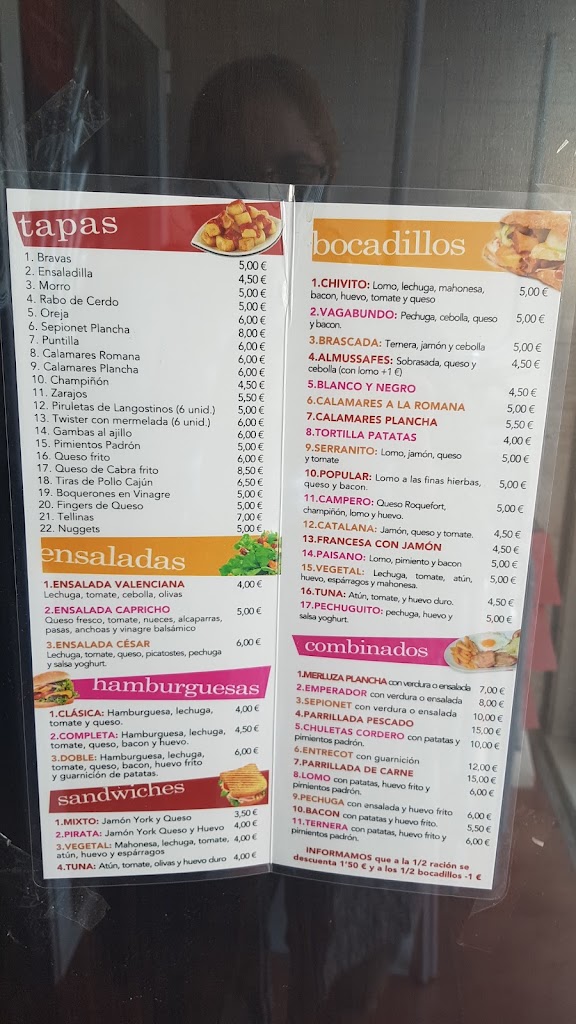 Bar + TAPAS — Carta
