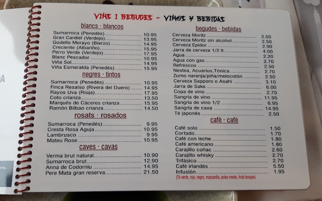 KOYO SUSHI Mollet — Carta