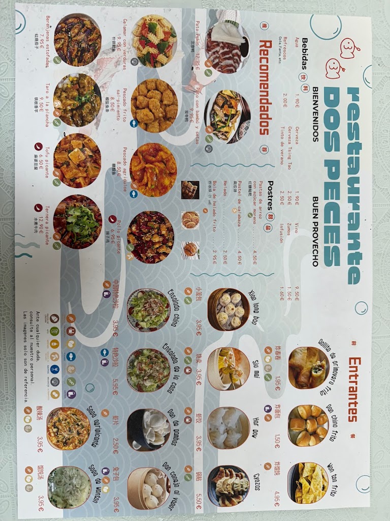 Restaurante Dos Peces — Carta