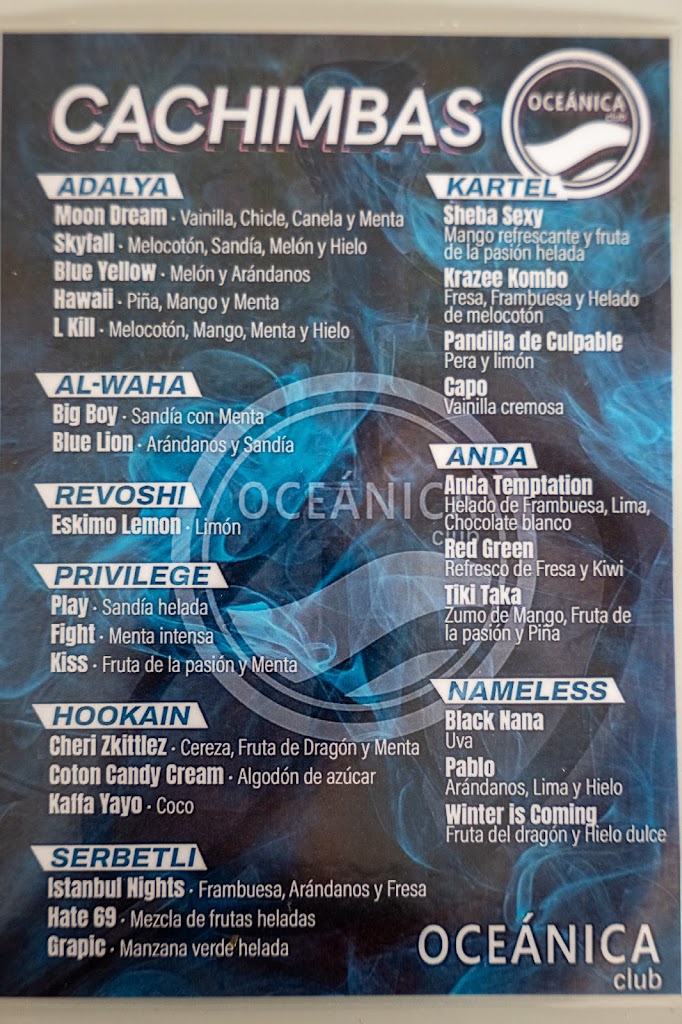 Oceanica Club — Carta