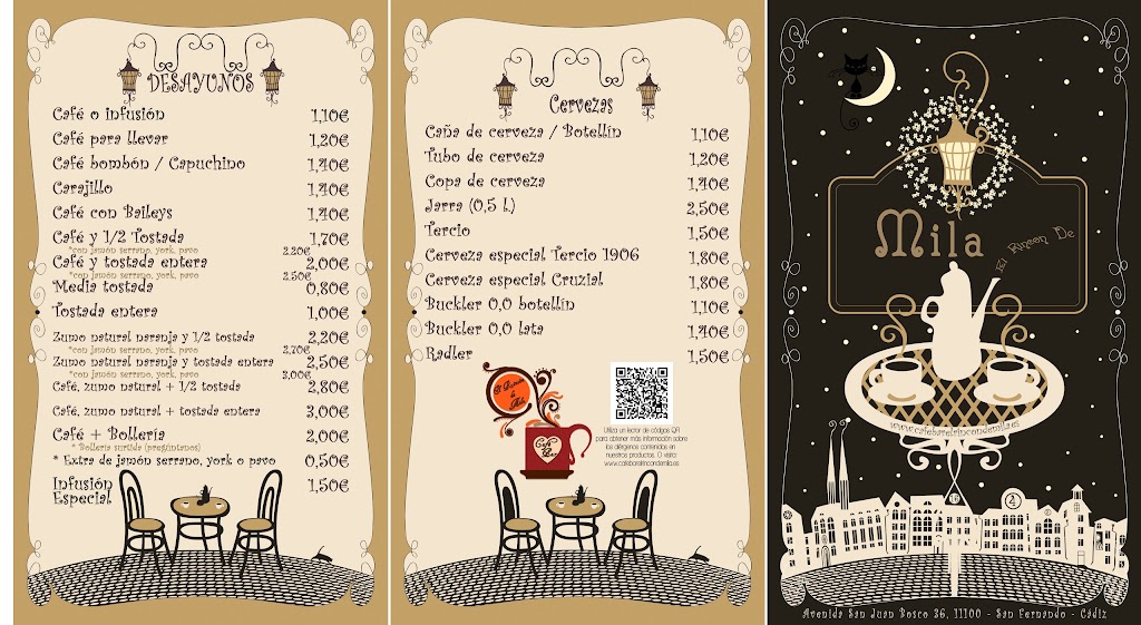 Cafeteria Bar - El Rincon de Mila — Carta