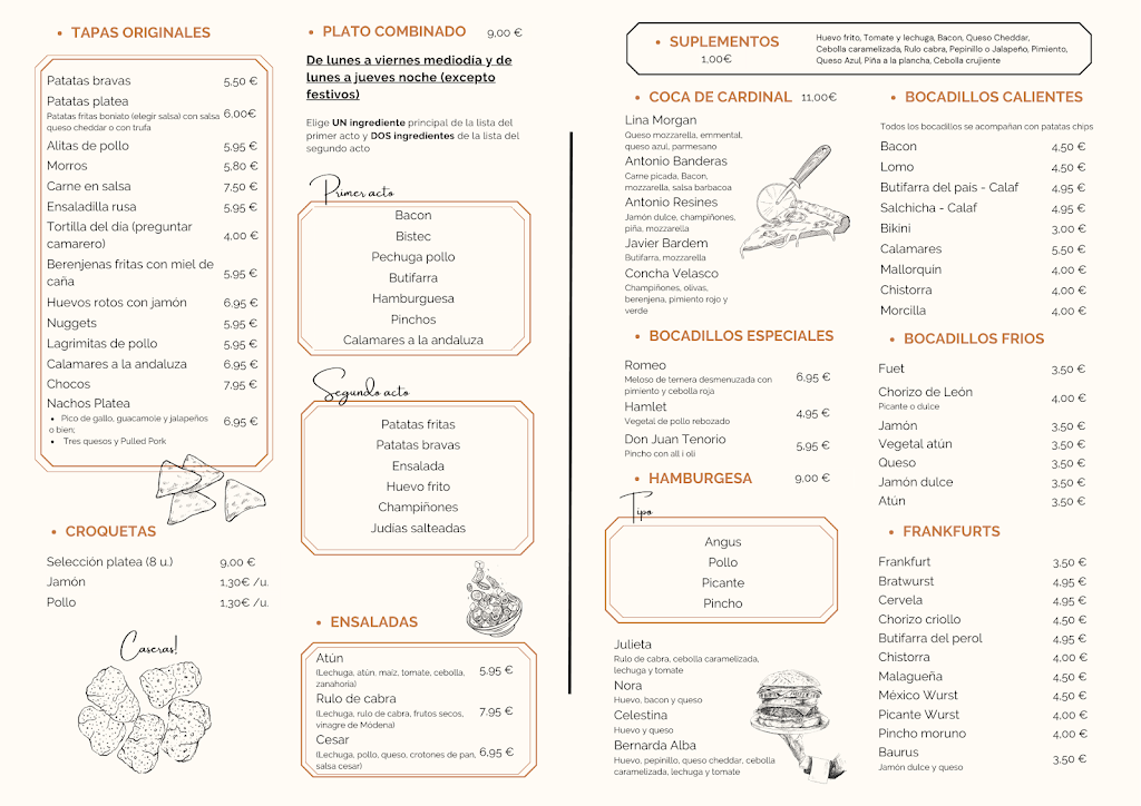 La platea Food & Drinks — Carta