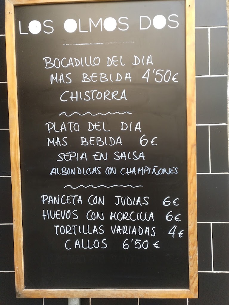 Bar Restaurante "Los Olmos 2" — Carta
