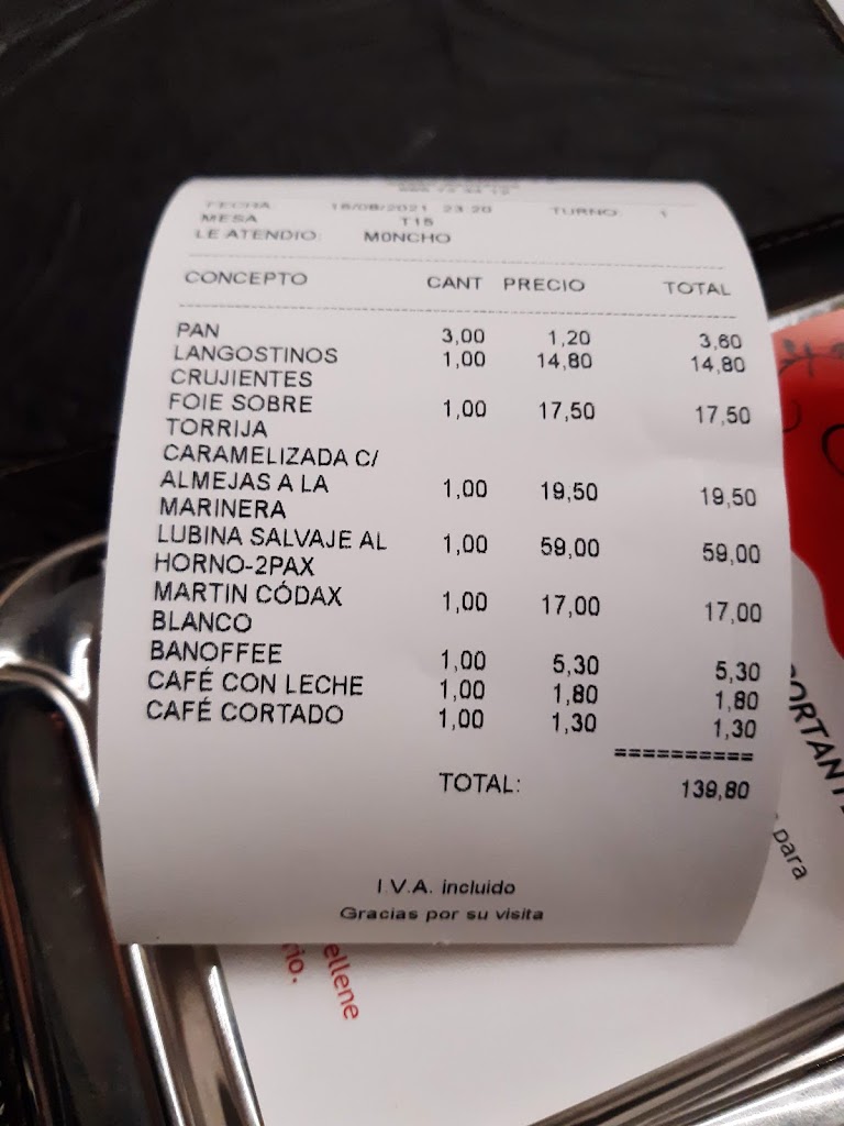 Restaurante Carmen — Carta