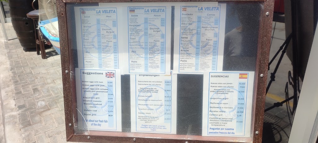 Restaurante La Veleta — Carta