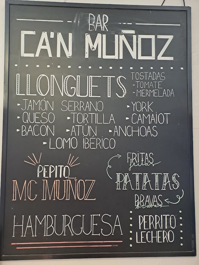 Bar Ca'n Munoz — Carta