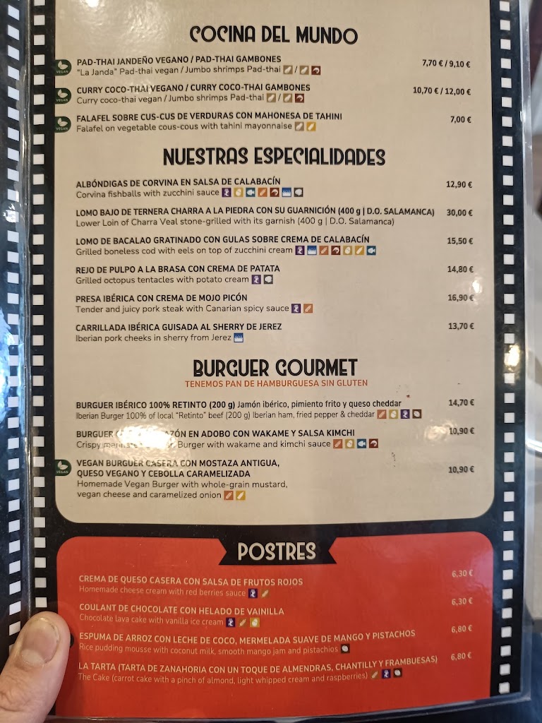 Septimo Arte Gastrobar — Carta