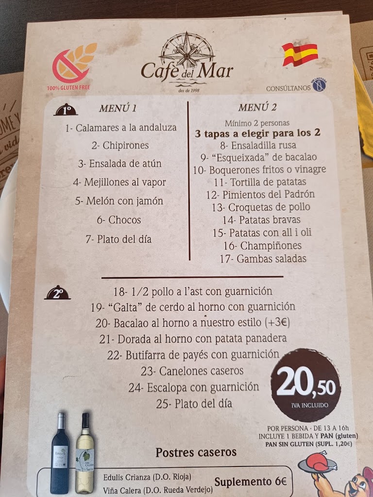 Cafe del Mar | Blanes — Carta