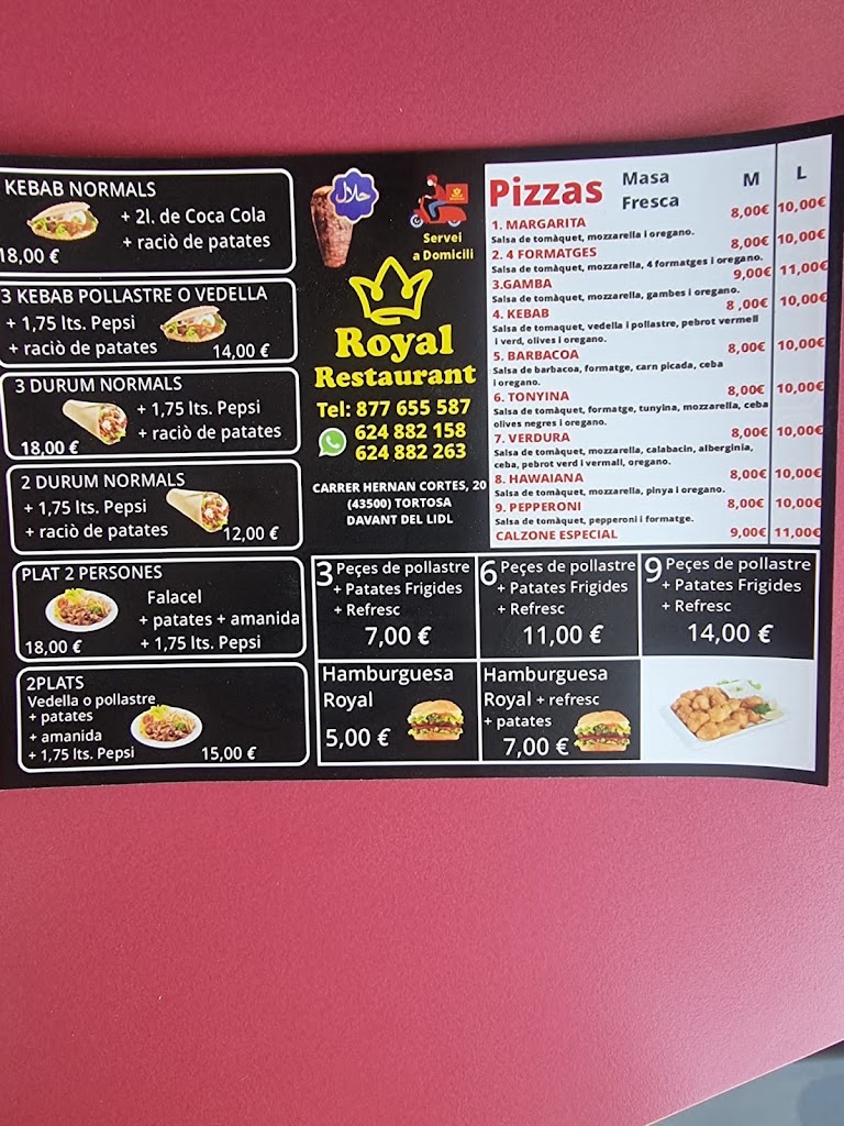 Royal Restaurante — Carta
