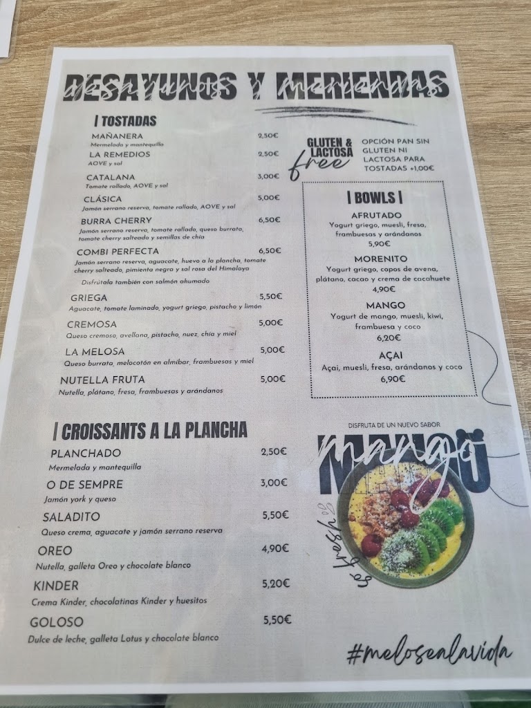 Meloso Brunch & Coffee — Carta