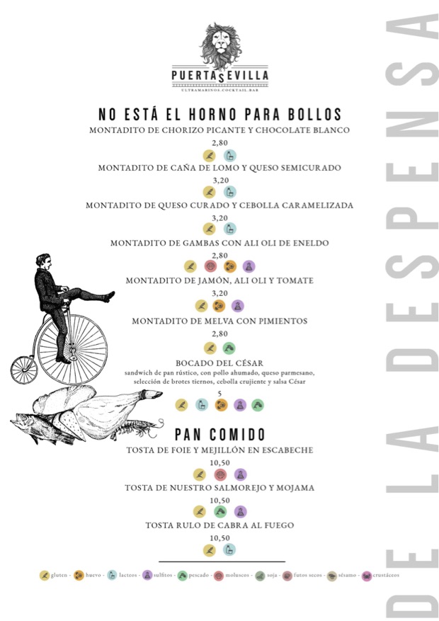 Bar Puerta Sevilla — Carta