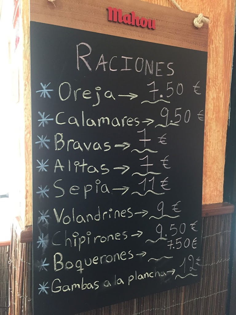 Taberna de la tita — Carta