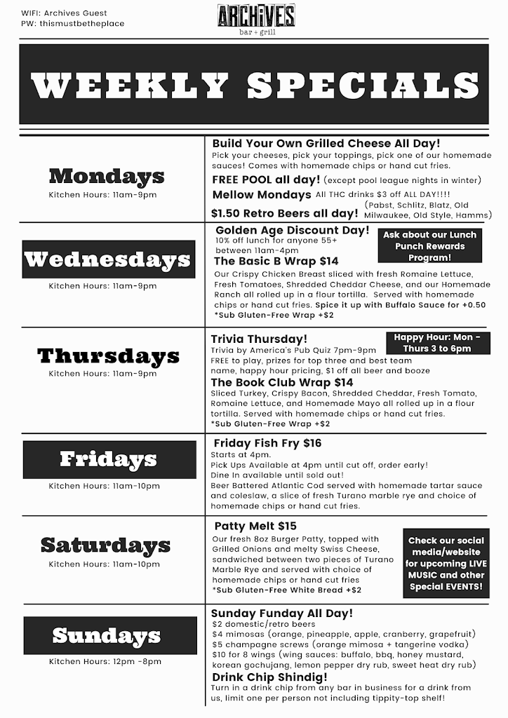  Archives Bar and Grill