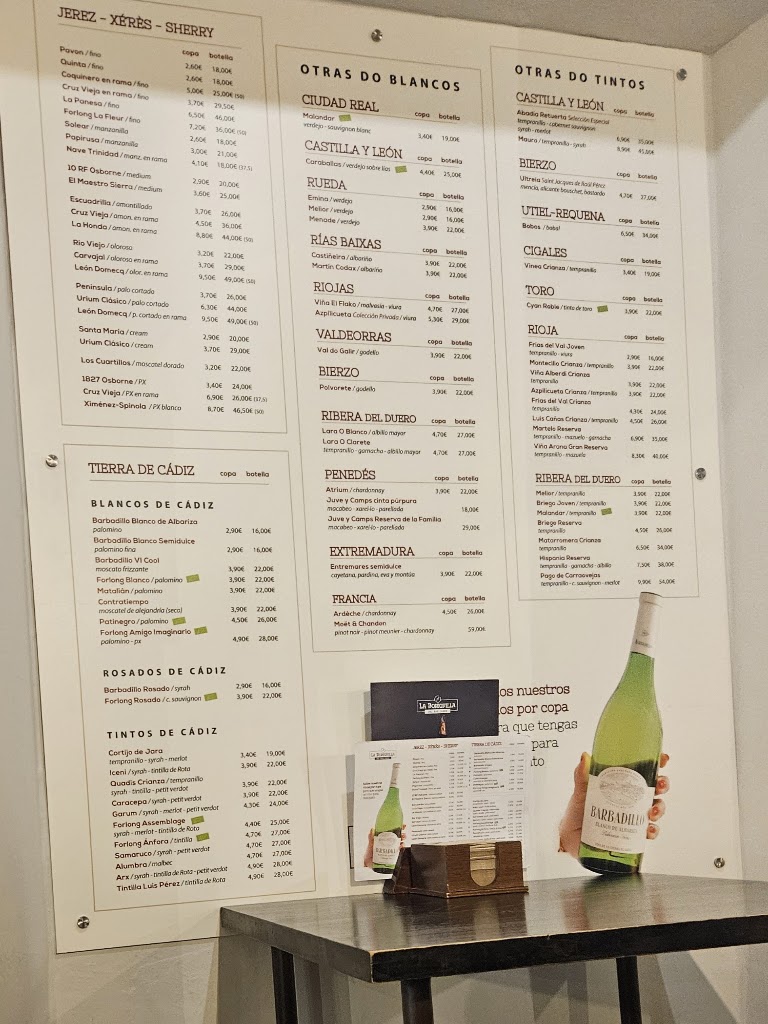 La Bodeguilla del Bar Jamon — Carta
