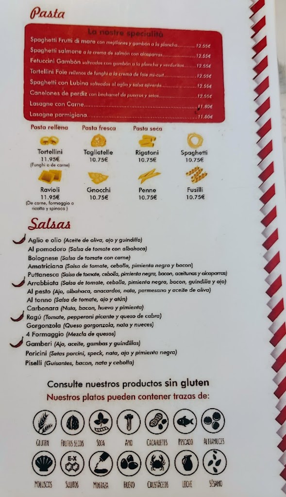 Restaurante Little Italy — Carta
