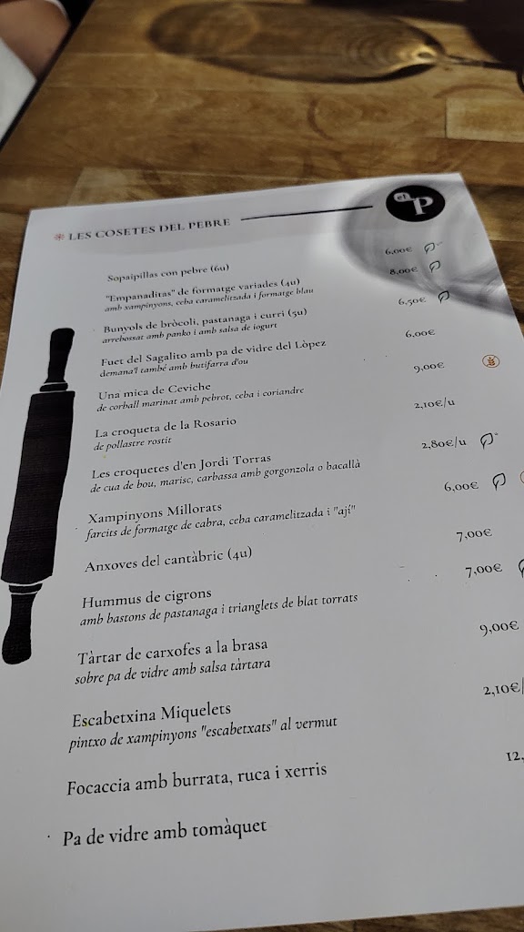 El Pebre. Espai gastronomic i cultural — Carta