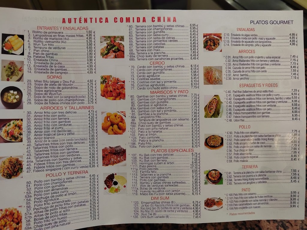 Restaurante manzana roja — Carta