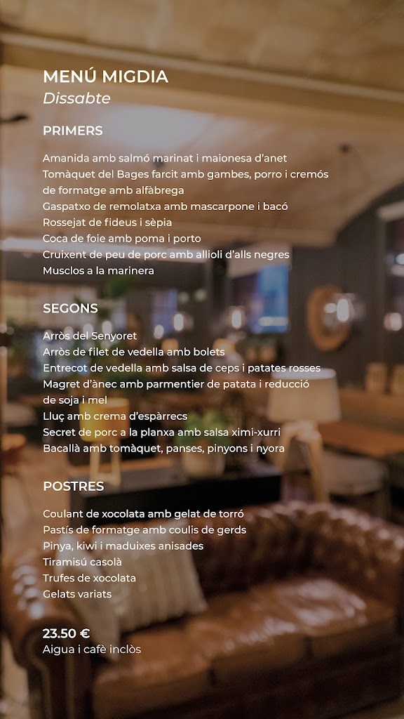 Canonge Restaurant — Carta