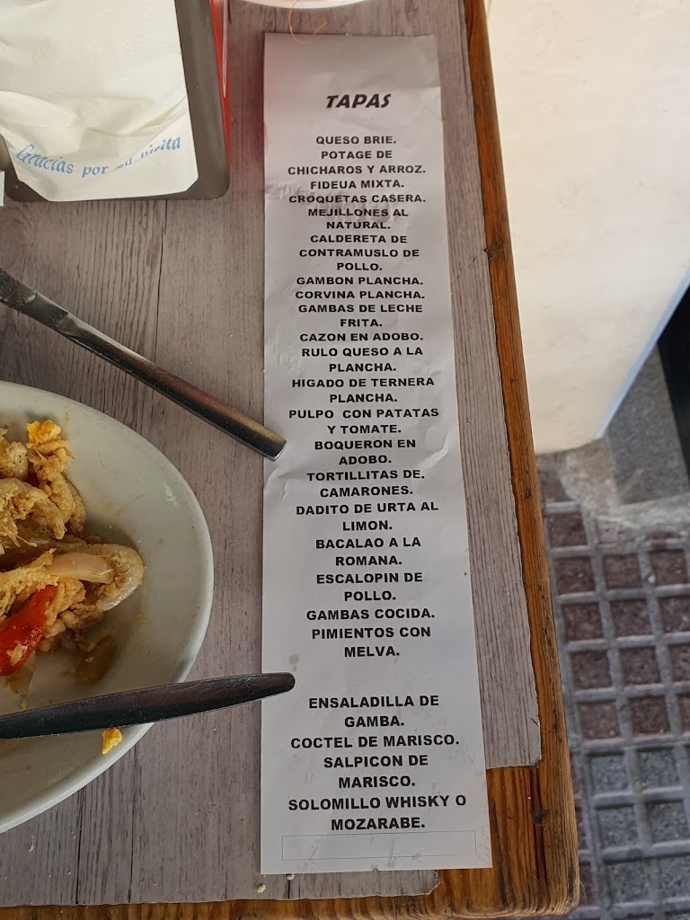 Restaurante Jaramillo — Carta