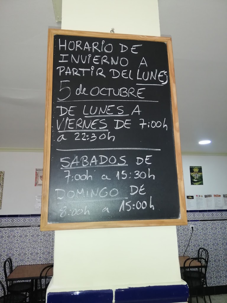 Bar La Cochera — Carta
