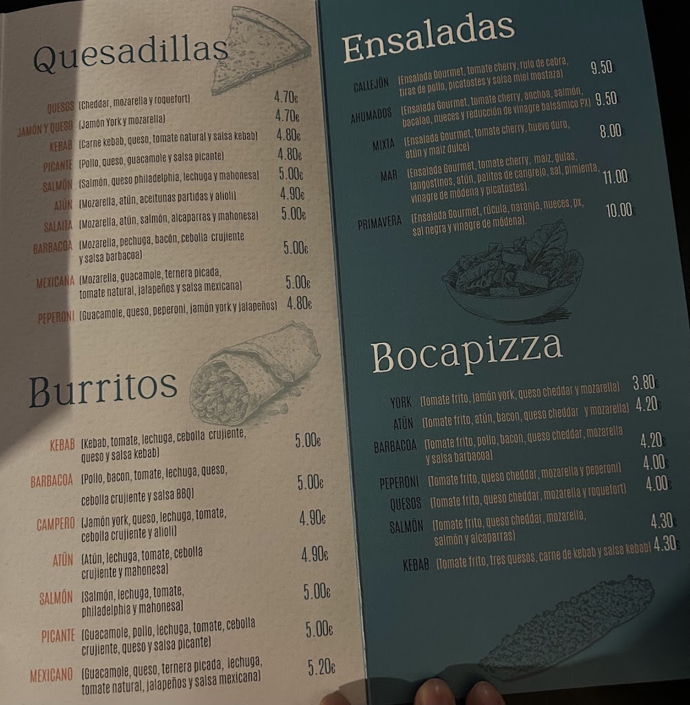 Bar El Callejon — Carta