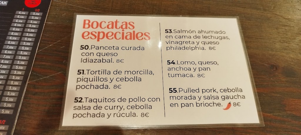 Meson de La NABARRERIA — Carta