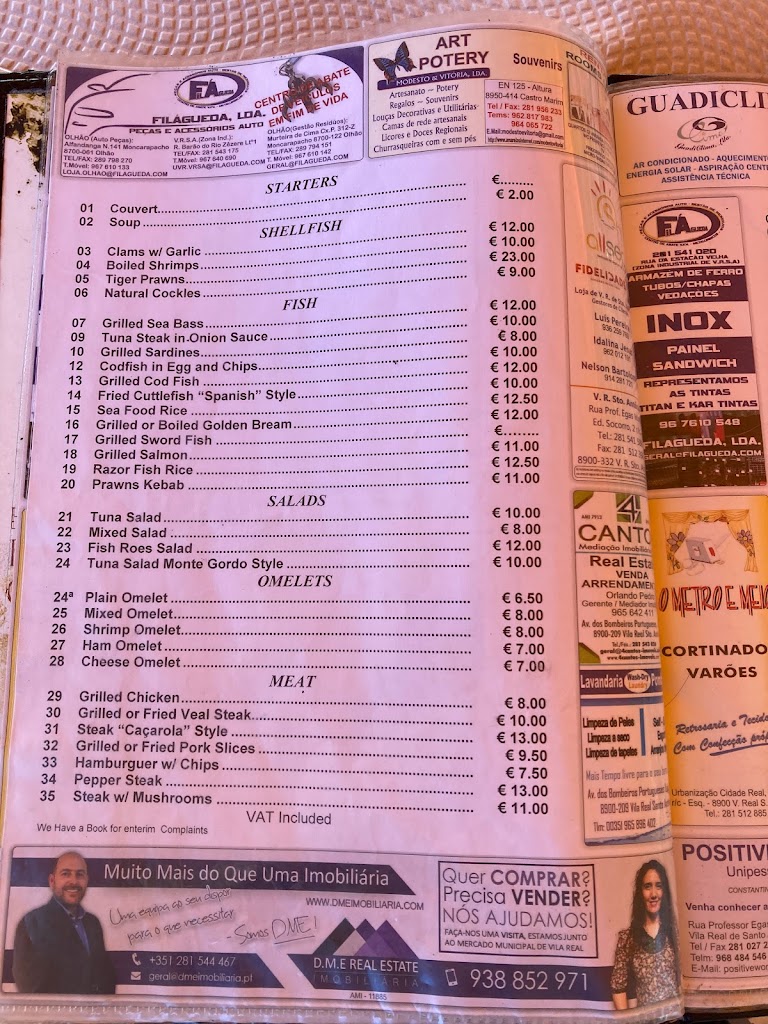 Restaurante Cachito — Carta