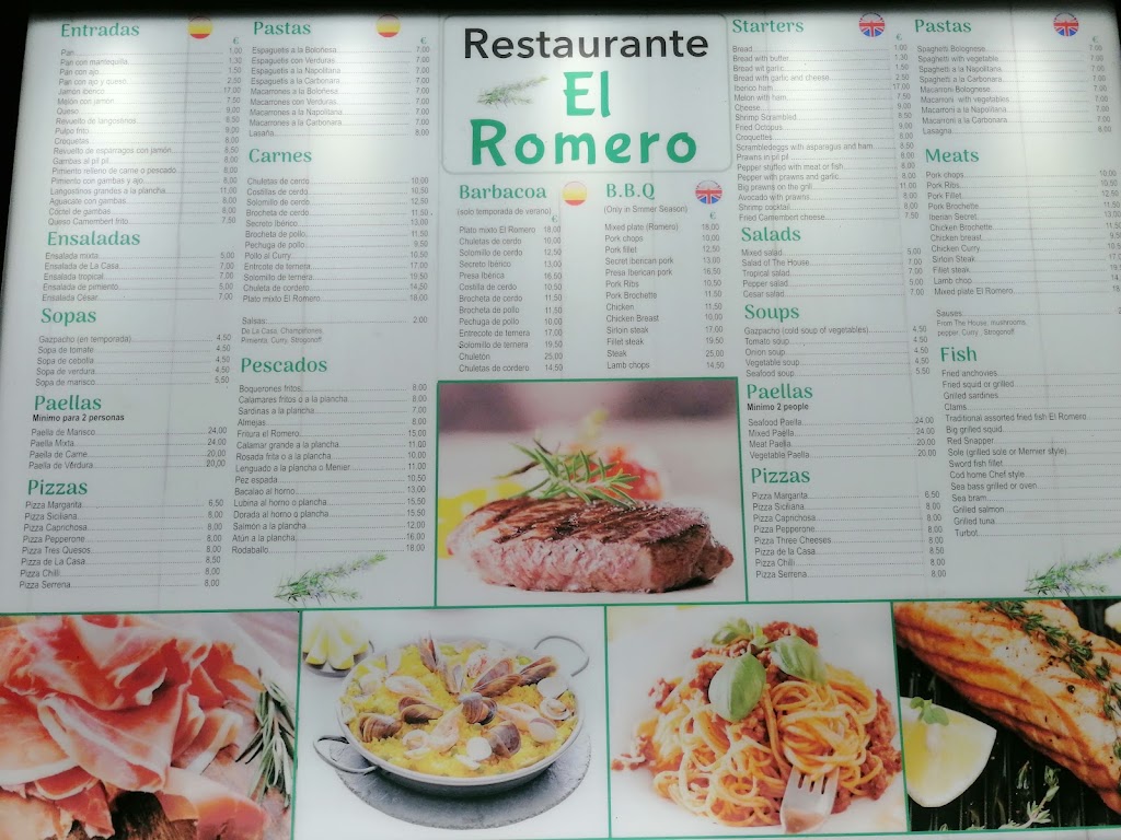Restaurante El Romero — Carta