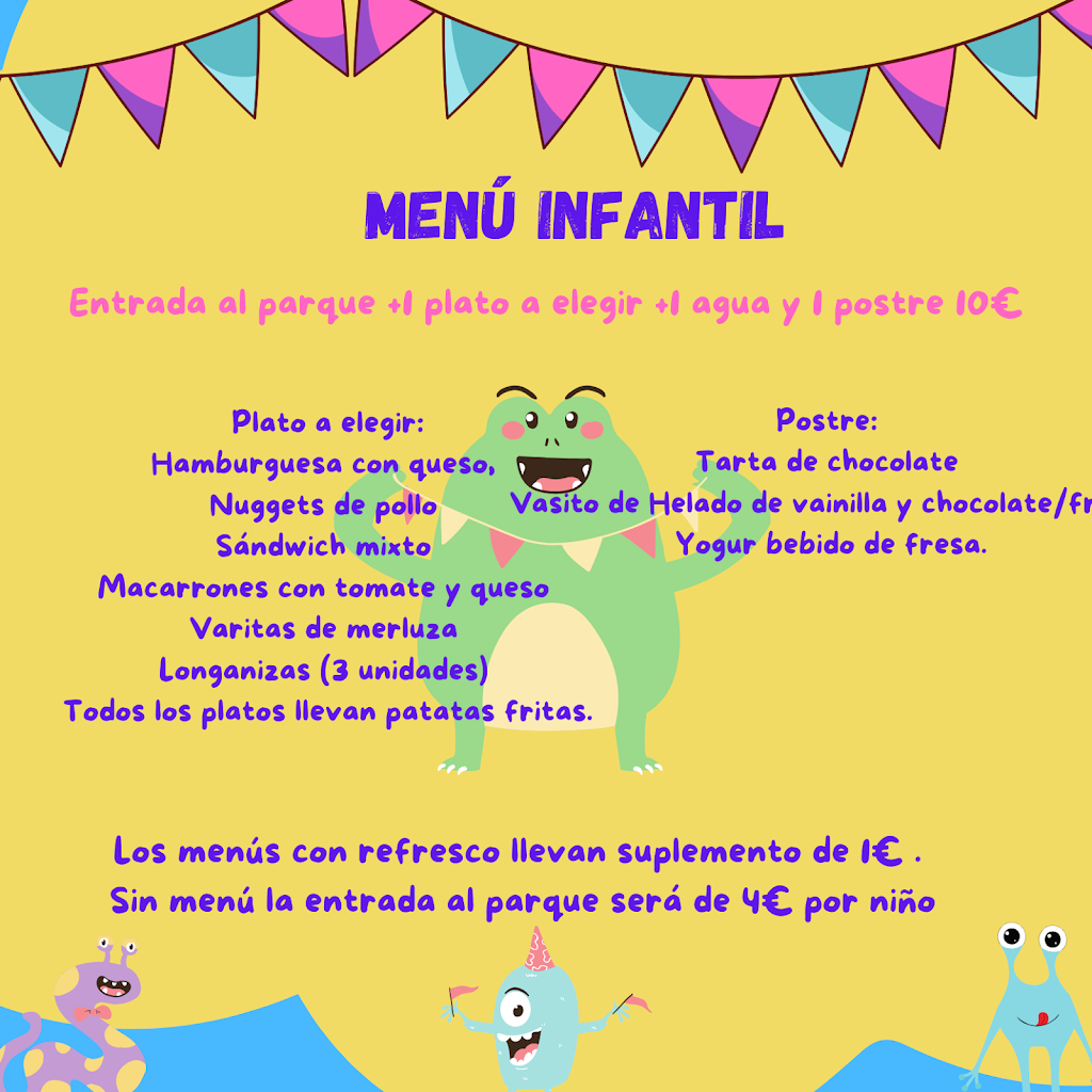 Parque de bolas restaurante Pitti Parc — Carta