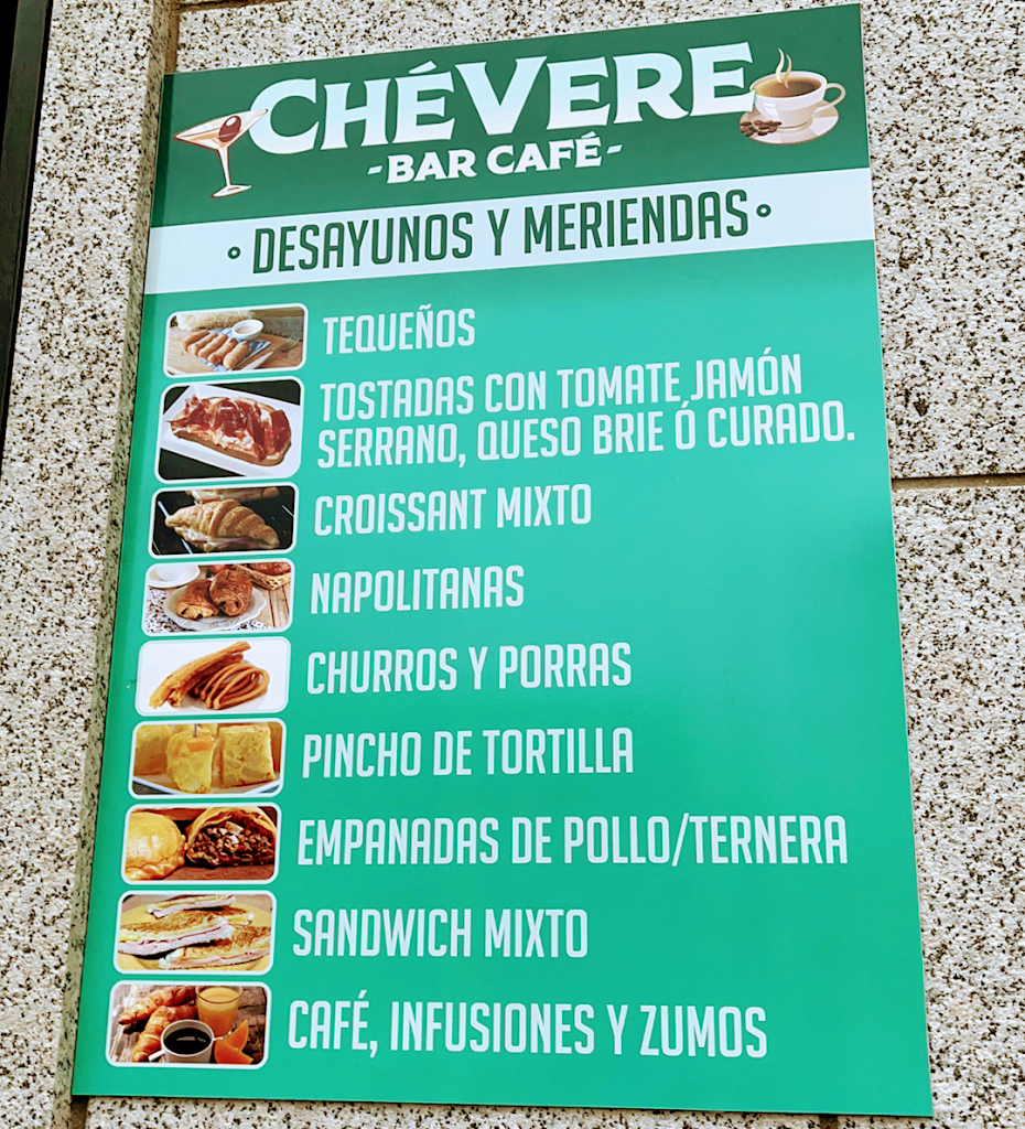Chevere Bar Cafe — Carta