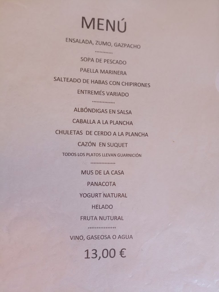 El Portal Cambrils — Carta