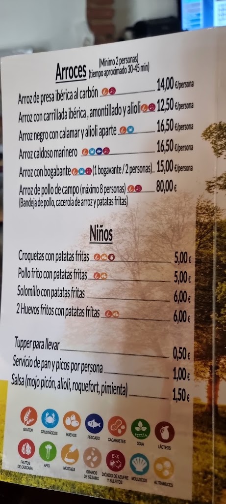 Restaurante Venta Calderon — Carta