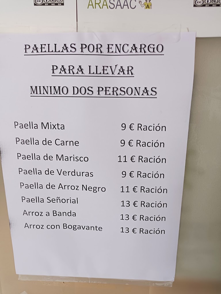 El Fogon de Manolo — Carta