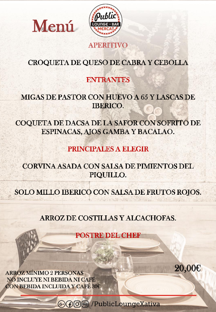 Restaurant Public Lounge Mercat — Carta