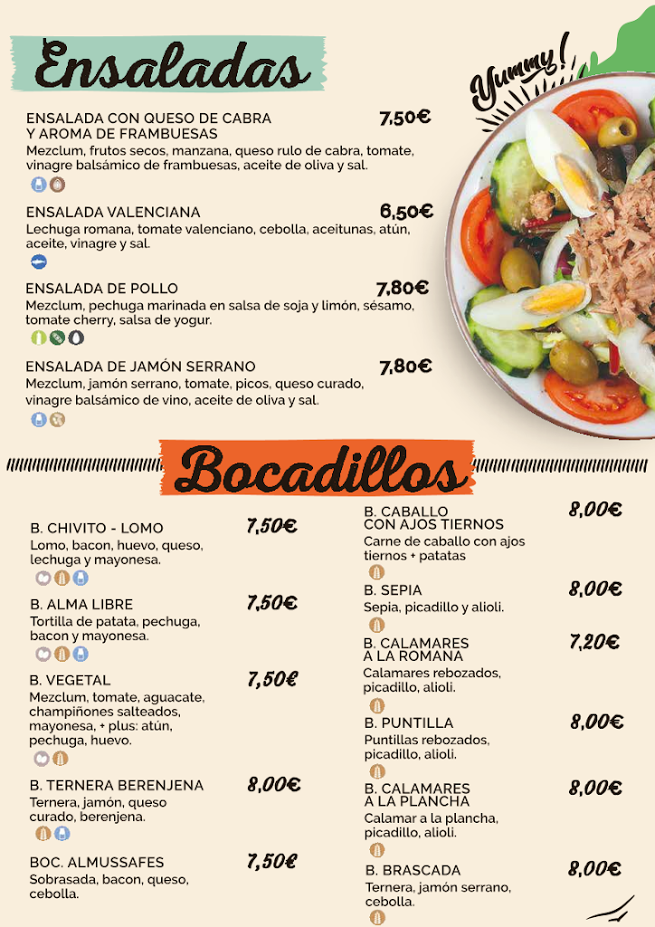 MIRANDA'S Resto-Bar — Carta