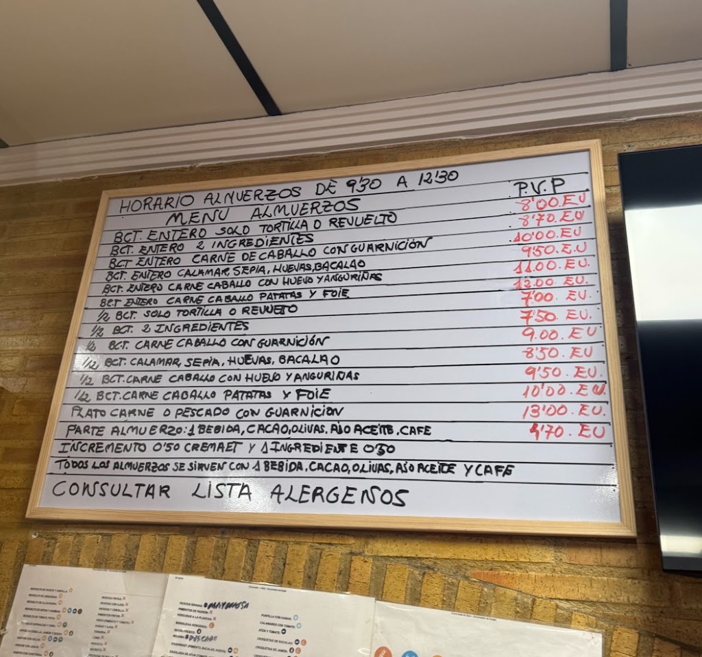 Bar-Meson L'Albufera — Carta