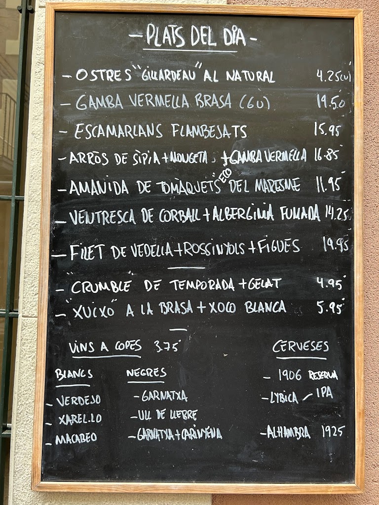 Restaurant El Vapor Gastronomic — Carta