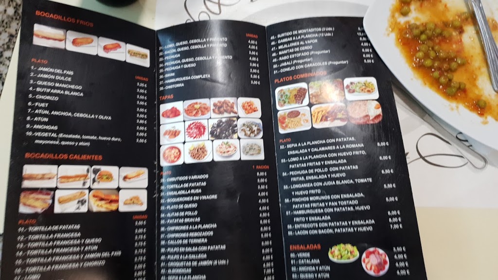 Bar Velodrom — Carta