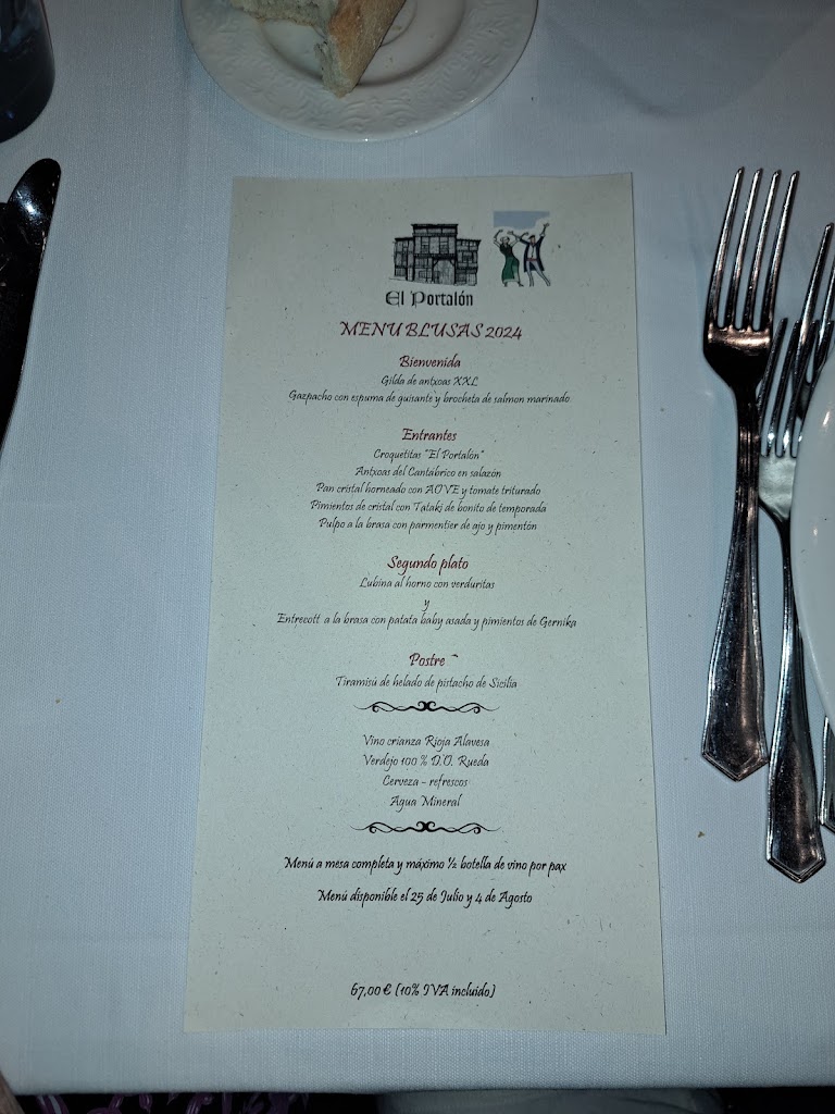 Restaurante El Portalon - Vitoria — Carta