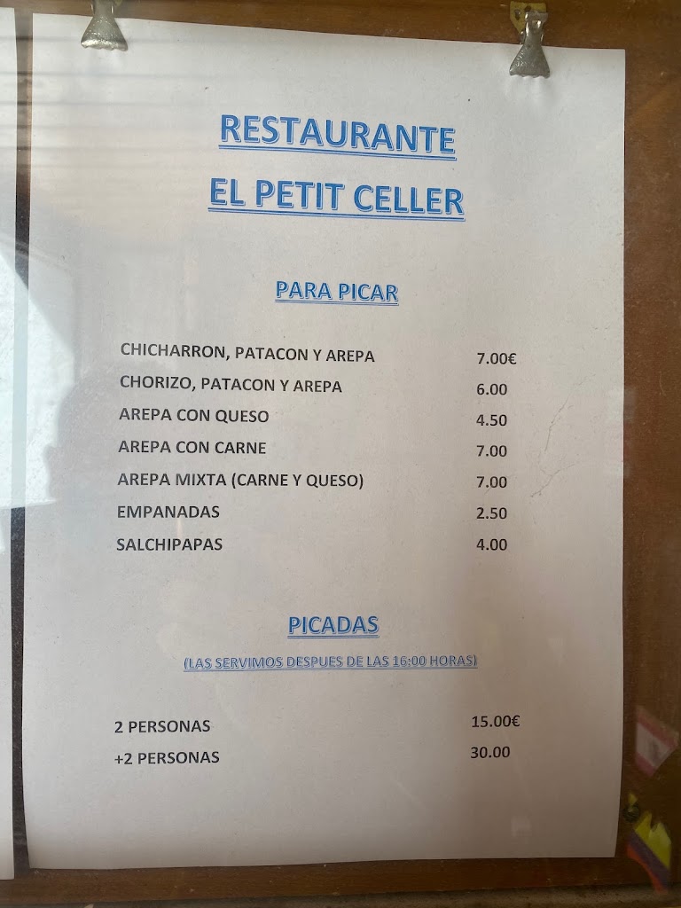 El Petit Celler — Carta