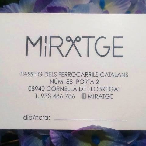 Miratge Spa per Capelli - Peluqueria ecologica — Carta