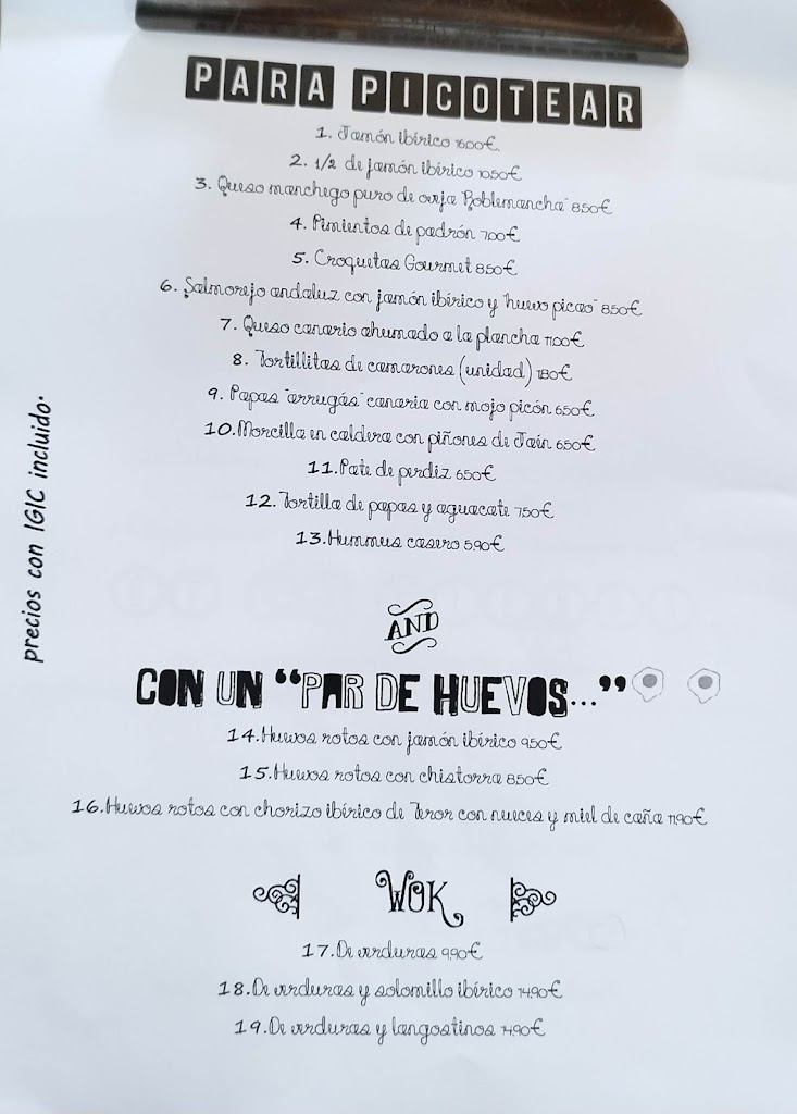 Toma pan y moja — Carta