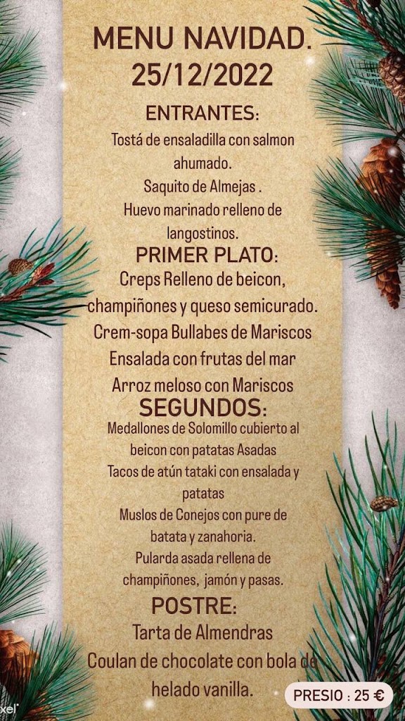 Bar La Tertulia — Carta