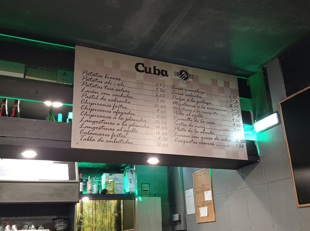 Sidreria Cuba — Carta