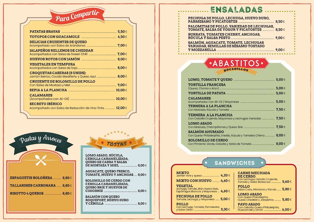 Cafe de Abastos — Carta